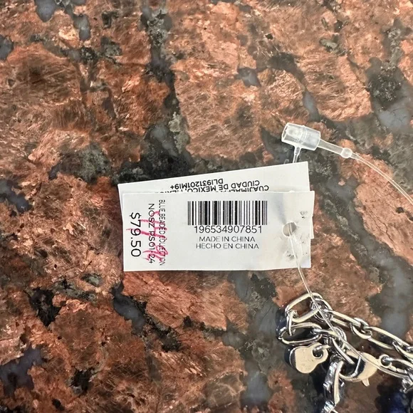 Elegant silver and Blue beads Layered convertible and adjustable Necklace. - Picture 10 of 11